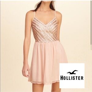 Hollister sequin pink mini dress sz L